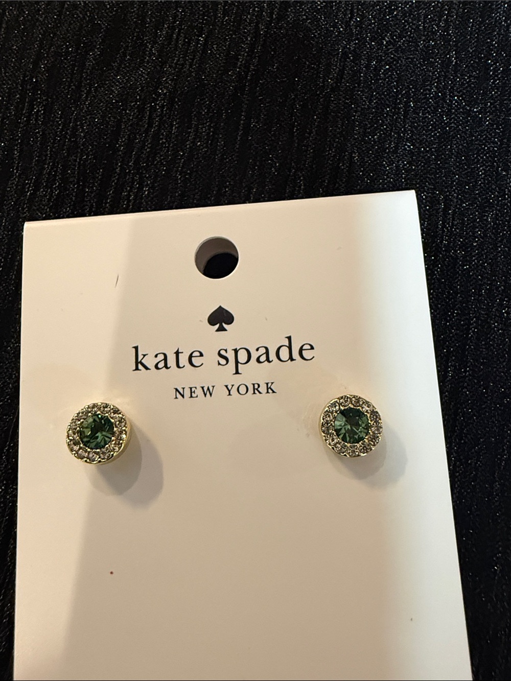 kate spade gold-tone necklace and stud earrings with green crystals - Picture 2 of 5